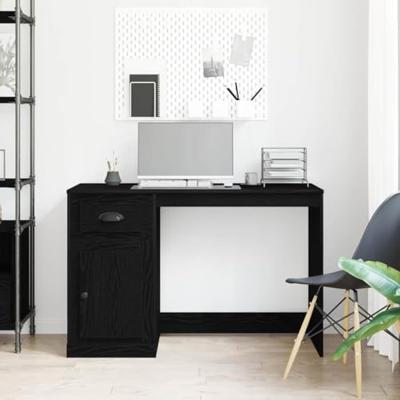 Bureau met lade Zwart Eiken 50 x 115 x 75 cm Bewerkt hout