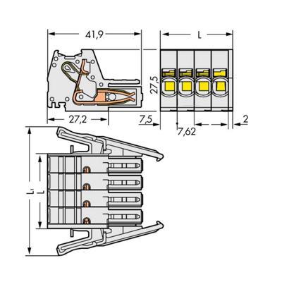 WAGO 831-3108/037-000 Female behuizing (kabel) 831 Totaal aantal polen: 8 Rastermaat: 7.62 mm Inhoud: 12 stuk(s)