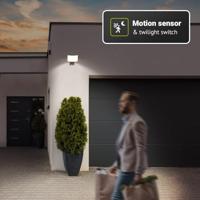 Londen - LED Wandlamp met sensor - 30 Watt 2500 Lumen - Bewegingssensor en schemerschakelaar - 3000K warm wit licht - Zwart - thumbnail