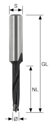 ENT Drevelboor HM 8x30x57mm kolf 8mm - 7924002