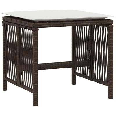 9-delige Tuinset met kussens poly rattan bruin