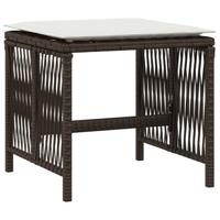 9-delige Tuinset met kussens poly rattan bruin - thumbnail