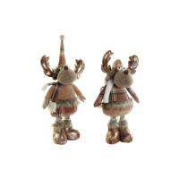 Kerstversiering DKD Home Decor Bruin Rendier 18 x 17 x 48 cm (2 Stuks) - thumbnail