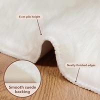 VidaXL Nep schapenvacht tapijt tafalla wit 120 x 120 cm polyester - thumbnail