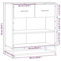 Dressoir 68x35x76 cm bewerkt hout zwart - thumbnail