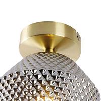 QAZQA Art Deco plafondlamp messing met smoke glas - Karce - thumbnail