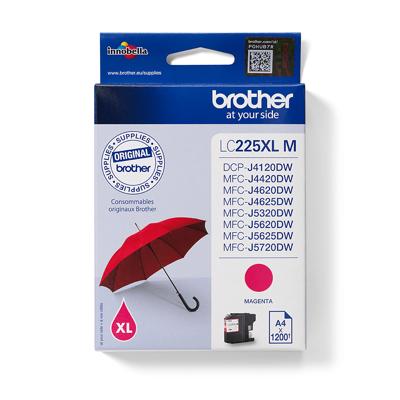 Brother inktcartridge, 1.200 pagina&apos;s, OEM LC-225XLM, magenta