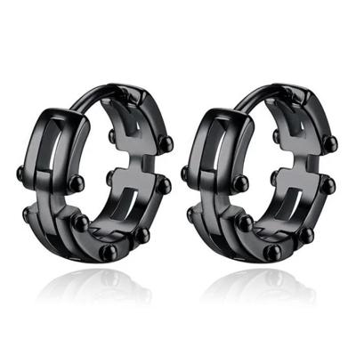 Trendy Mendes Edelstalen Oorringen in Zwart voor Heren