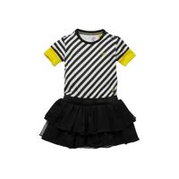 Quapi Mini gestreepte jurk Gea zwart/wit - thumbnail