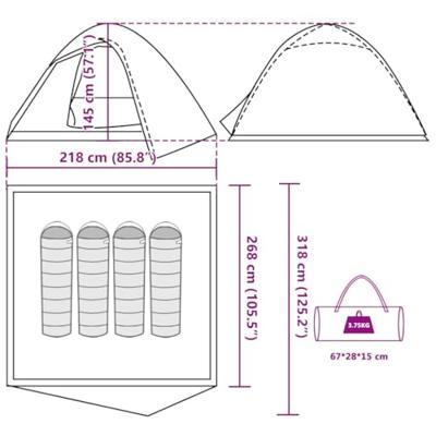 VidaXL Koepeltent 4-persoons waterdicht camouflage