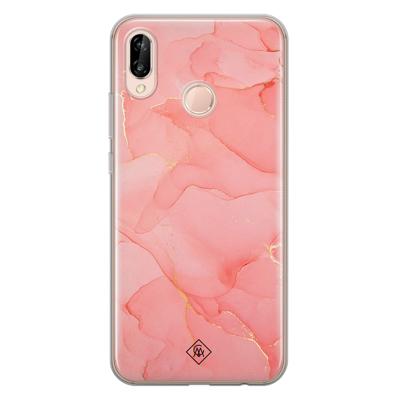 Huawei P20 Lite siliconen hoesje - Marmer roze Huawei P20 Lite siliconen hoesje - Marmer roze