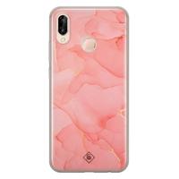 Huawei P20 Lite siliconen hoesje - Marmer roze - thumbnail
