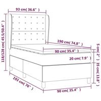 Boxspring met matras stof donkerbruin 90x190 cm - thumbnail
