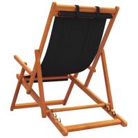 Strandstoelen 2 st inklapbaar stof zwart - thumbnail