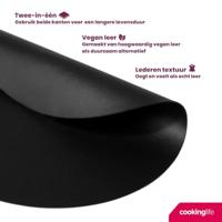 Cookinglife 6 Placemats + 6 Onderzetters - Rond - Vegan leer - Zwart - thumbnail