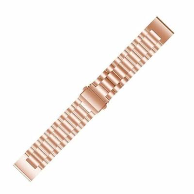 By Qubix - Stalen schakelband - Rosé goud - Compatible met Garmin Instinct 3-50mm - Compatible Garmin bandje