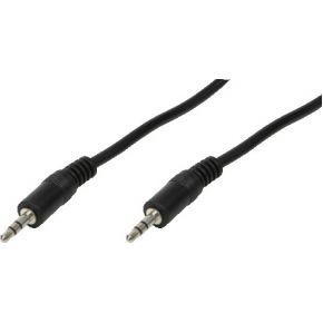 LogiLink CA1049 Jackplug Audio Aansluitkabel [1x - 1x ] 1.00 m Zwart (mat)