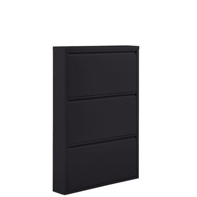 WOOOD Schoenenkast 'Sabine' 3-laags, 103 x 66cm, kleur Zwart WOOOD Schoenenkast 'Sabine' 3-laags, 103 x 66cm, kleur Zwart