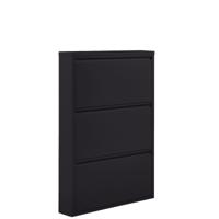 WOOOD Schoenenkast 'Sabine' 3-laags, 103 x 66cm, kleur Zwart - thumbnail