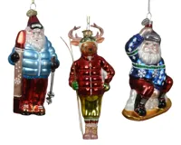Decoris kerstornament glas kerstman 14cm - thumbnail