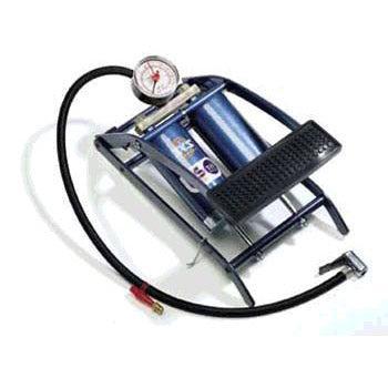 Voetpomp+manometer 2cil. 0-7bar