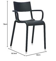 Kartell Generic A tuinstoel Zwart - thumbnail