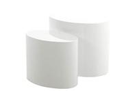 Bendt Ovale Salontafel 'Petrine' Set van 2 stuks, kleur Hoogglans wit - thumbnail