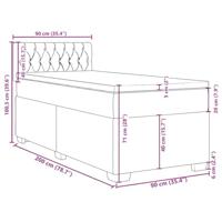 Boxspring met matras stof donkergrijs 90x200 cm - thumbnail