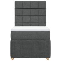 Boxspring met matras stof donkergrijs 80x200 cm - thumbnail