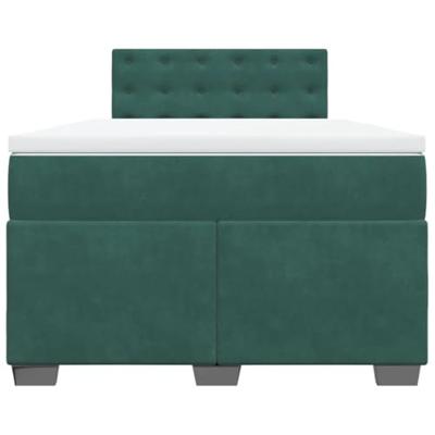 Boxspring met matras fluweel donkergroen 120x200 cm