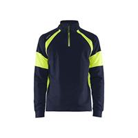Blåkläder Sweatshirt met High-Vis zones 35501158 | Marine/High-Vis Geel | Maat 3XL - 7330509775219 - thumbnail