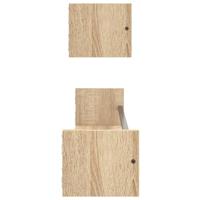 Wandschappen met stangen 2 st 80x16x14 cm Sonoma eikenkleurig - thumbnail