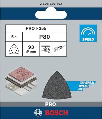 Bosch Accessories Best for Stone 2608605192 Deltaschuurpapier Met klittenband, Geperforeerd Korrelgrootte (num) 80 Hoekmaat 93 mm 5 stuk(s) - thumbnail