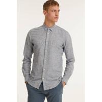 ONLY & SONS gemêleerd regular fit overhemd Caiden blauw - thumbnail