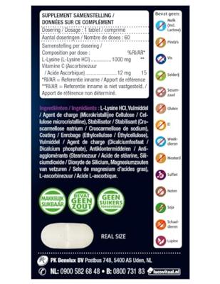 Lucovitaal L-Lysine 1000mg 60Tabletten