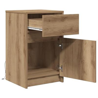 LED Bedside Kast artisanaal eikenkleurig 38 x 34 x 61 cm LED Bedside Kast artisanaal eikenkleurig 38 x 34 x 61 cm