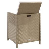 Tuinstoelen 2 st met voetenbanken poly rattan beige - thumbnail