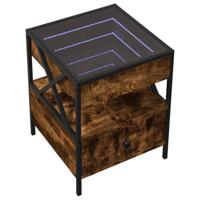 Salontafel met Infinity LED 40x40x51 cm gerookt eikenkleurig - thumbnail