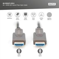 Digitus AK-330127-150-S HDMI-kabel HDMI Aansluitkabel HDMI-A-stekker 15 m Zwart 4K UHD, Afgeschermd (drievoudig), Flexibel, Afscherming totaal, Afgeschermd, - thumbnail