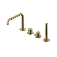 Hotbath Ace Badmengkraan - Badrandcombinatie - éénhendel - 2-weg omstel - handdouche - uitloop - Geborsteld Messing PVD AC073BBP - thumbnail