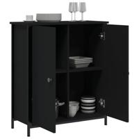 Dressoir 70x30x80 cm bewerkt hout zwart - thumbnail