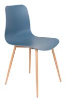eetkamerstoel Leon 49 x 79,5 cm hout/polypropyleen blauw - thumbnail