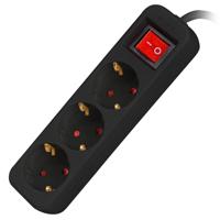 Strip 3 Tomas Schuko Lanberg 2500 W 1,5 m Zwart - thumbnail