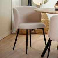 Light & Living Eetkamerstoel 'Elyna' Teddy, kleur Beige - thumbnail