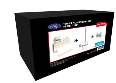 Complete toiletset Best Design Ore Metaal/Glas