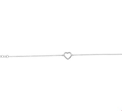 TFT Armband Zilver Hart 1,3 mm 15,5 + 2,5 cm