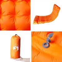 VidaXL Kampeermatras met kussen zelfopblazend 1-persoons oranje - thumbnail