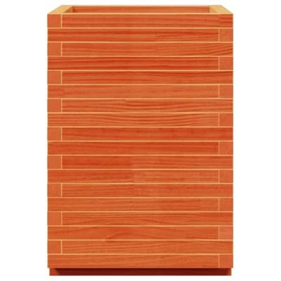 Plantenbak 50x50x72,5 cm massief grenenhout wasbruin