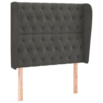 Hoofdbord met randen 147x23x78/88 cm fluweel donkergrijs