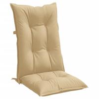 VidaXL Stoelkussens 6 st hoge rug 120x50x7 cm stof gemêleerd beige - thumbnail